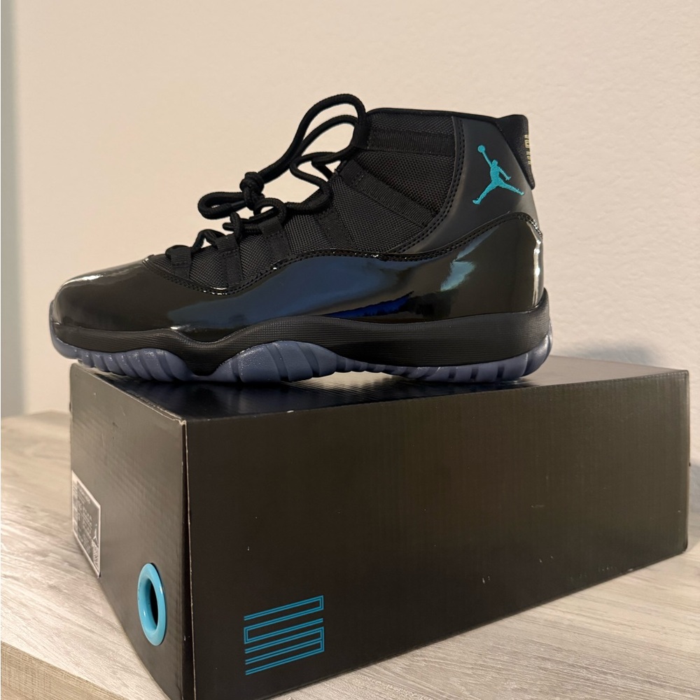 Jordan Black and Teal High-Top Sneakers
